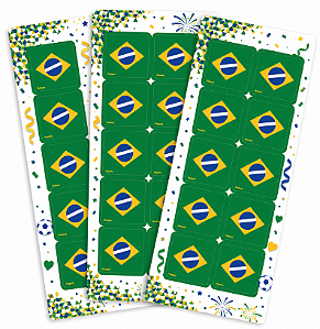 30 Adesivos Festa Bandeiras Copa Decoração Aniversario 5x5cm