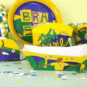 50 Bandeja Canoa Decoração Brasil Festa Copa 2026