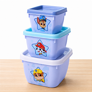 Conjunto 3 Potes Conect Decoração Patrulha Canina
