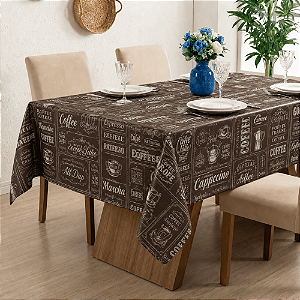 Toalha  de Mesa Térmica Expresso Decoração Cozinha Marrom