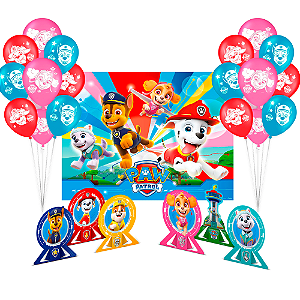 Kit Festa Patrulha Canina Decoração Painel+ Balão+ Display