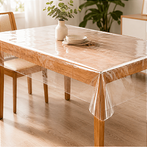 Toalha de Mesa Plástico Transparente Pvc Impermeável 1,40x1m