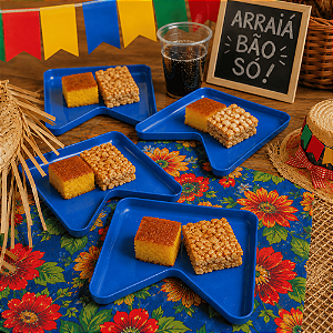 Festa Bandeja Bandeira Julina Decoração Arraiá cor: azul