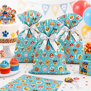 50 Sacolas Lembrancinha aniversário Patrulha Canina O decora
