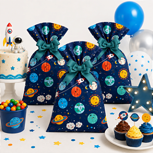 50 Sacolas Lembrancinha aniversário Astronauta decoração