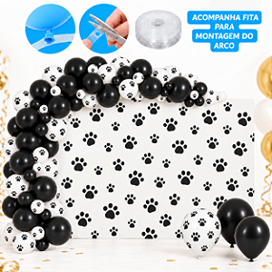 Kit Festa Patrulha Canina Com Painel De Patinha E Arco De Ba