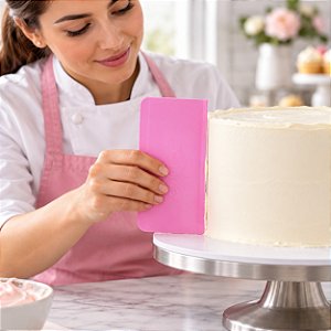 Espátula n10 Rosa decoração bolo massa decorada Confeiteira