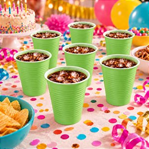 50 Copos Descartáveis Verde claro 200ml Festa aniversário