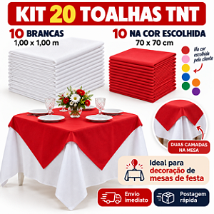 Kit 20 Toalha com branco Decoração Festa Cores Aniversário