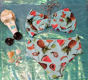 Biquíni faixa com amarração frutinhas