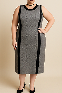 Vestido cinza com preto
