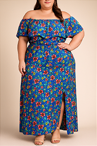 Vestido azul florido