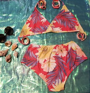 Biquíni frente única floral