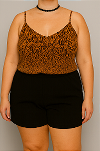 Conjunto alcinha onça com preto