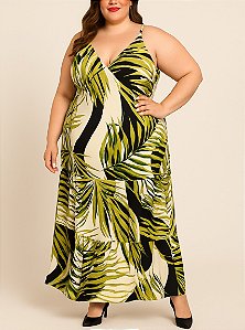 Vestido folhagem longo