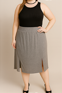 Saia cinza com fenda