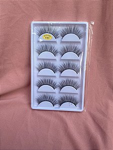 CÍLIOS POSTIÇOS 3D NATURAL CARTELA COM 5 UN - MODELO G500