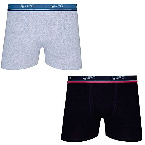 Cueca Lupo Boxer Kit com 2 Unidades - Algodão com Elastano (Adulto) - 00523-088