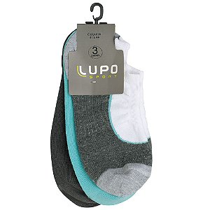 Meia Lupo Sapatilha kit com 3 pares - Sport  (Adulto) - 03270-089