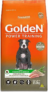 Ração Golden PrimeR Power Training Frango e Arroz - 15kg Cães Adultos