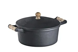 Caçarola de ferro fundido com alças de madeira - Alfa