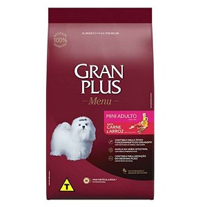 RAÇÃO GRANPLUS MENU ADULTO MINI CARNE ARROZ-15KG