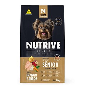 RAÇÃO NUTRIVE SELECT FRANGO E ARROZ CÃES SENIOR PORTE PEQUENO -15KG
