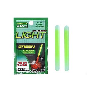 LUZ QUIMICA LIGHT STICK  VERDE 38MM -CARTELA COM 2 PEÇAS-MARURI