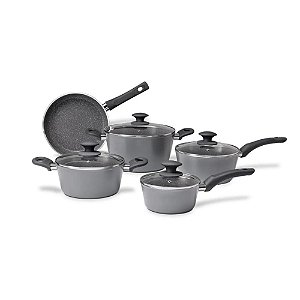 CONJUNTO PANELAS CERMIC LIFE OPTIMA C/INDUÇÃO STONE - 05 PEÇAS-BRINOX