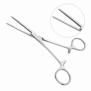 Pinça Crile Reta 16cm Edlo em Aço Inoxidável Cirúrgico