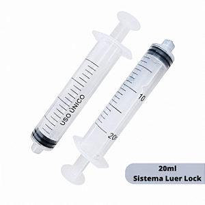Seringa 20ml Luer Lock para Bomba de Infusão Sem Agulha (Bico de Rosca)