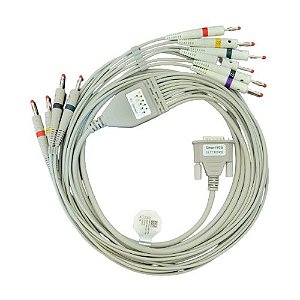 Cabo Paciente ECG 10 Vias Clip IEC Eletro Compatível com Eletrocardiógrafo SE-1200 - Edan