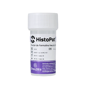 HistoPot Nacional 40ml - Frasco Plástico Para Biópsia C/ Formalina Tamponada 10% (Cx C/ 300 Und)