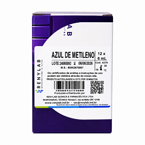 Azul de Metileno 0,5% Renylab para Endoscopia – Caixa com 12