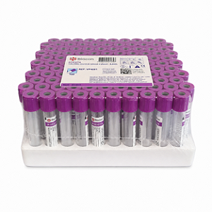 Tubo de Coleta a Vácuo 4mL EDTA K3 Roxo – 100 un.