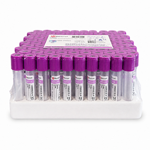 Tubo Coleta de Sangue a Vácuo EDTA K2 4mL Roxo – 100 Unidades