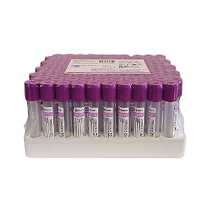 Tubo para Coleta de Sangue 4mL EDTA K2 com 100un Vacutube