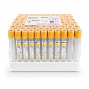 Tubo de Coleta a Vácuo 5mL Gel Separador Amarelo – 100 un.