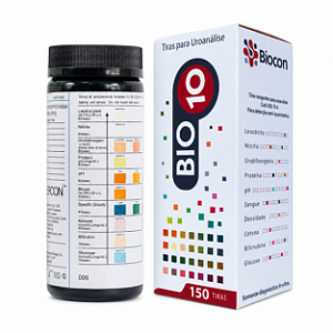 Tiras Reagentes de Urina BIO 10 – Tubo com 150 Unidades