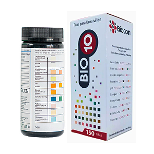 Tiras Reagentes para Uroanálise BIO 10 Leitura Visual com 150 Tiras