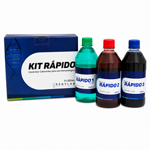 Kit Corante Rápido Panótico Renylab 3x500mL (Hematologia e Citologia)