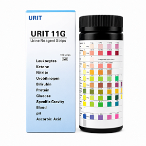 Tiras Reagentes de Urina URIT 11G – 11 Parâmetros (100 Testes)