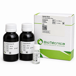 Ácido Úrico Biotécnica 2x100mL Enzimático Trinder (Pronto para Uso)