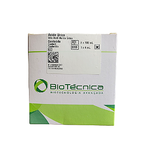 Kit Ácido Úrico Biotécnica 2x100mL - Método Enzimático Trinder