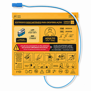 Pás de Choque Adesivas Adulto Conector Azul e Branco CMOS Drake para DEA Life 400 Futura e VIVO