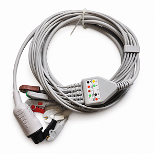 Cabo ECG 5 Vias Garra Compatível Dixtal, Instramed INMAX e Edan SE-3W (Padrão IEC)