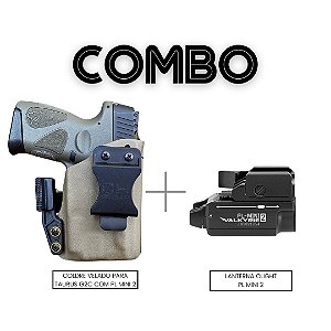 COMBO - COLDRE KYDEX IWB WING PARA TAURUS G2C + LANTERNA PL MINI 2