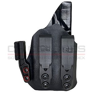 COLDRE KYDEX IWB DOUBLE OVERHOOK - INTERNO - TAURUS G3 T.O.R.O. | LANTERNA (OLIGHT MODELOS BALDR)