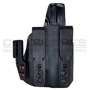 COLDRE KYDEX IWB DOUBLE OVERHOOK - INTERNO - SIG SAUER P320 X COMPACT | LANTERNA (OLIGHT MODELOS BALDR)