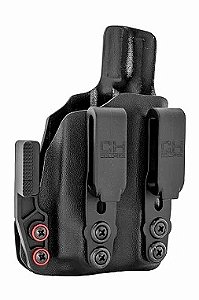 COLDRE KYDEX IWB DOUBLE OVERHOOK - INTERNO - GLOCK G43 G43X MOS | LANTERNA (STREAMLIGHT)